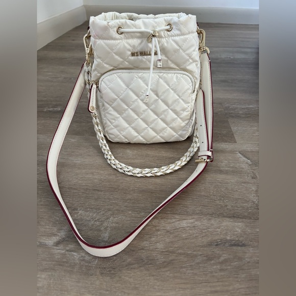 MZ Wallace Pearl Metallic Bucket Crossbody Shoulder Bag - Picture 2 of 11